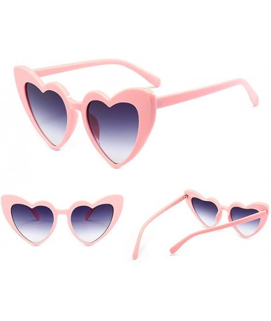 Goggle Love Heart Shaped Sunglasses for Women - Vintage Cat Eye Mod Style Retro Glasses - Pinkblack - CY18C2WD4LO $9.15