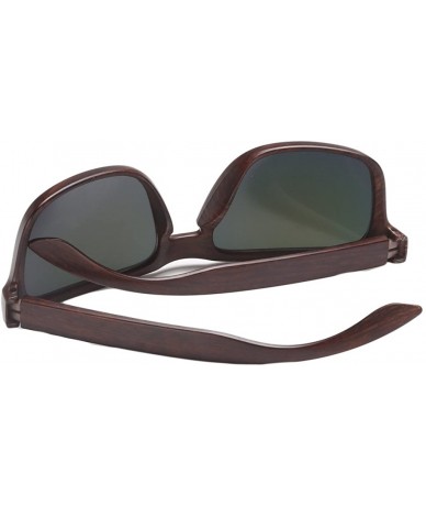 Wayfarer Classic Retro Sport Flash Mirror Wood Sunglasses UV400 - Brown/Black - C812IYUWO9J $36.97