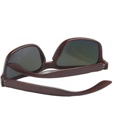 Wayfarer Classic Retro Sport Flash Mirror Wood Sunglasses UV400 - Brown/Black - C812IYUWO9J $22.48