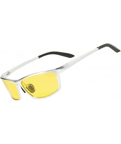 Goggle Sunglasses Polarized Vision Driving Cycling - Silver Night Vision - CD1949CC2UL $12.09