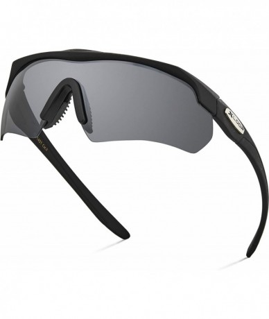 Wrap Junior Teen Boys Age 12-18 Sunglasses Baseball Cycling Running Sports - Black - Smoke - C411OXK1PAN $7.54