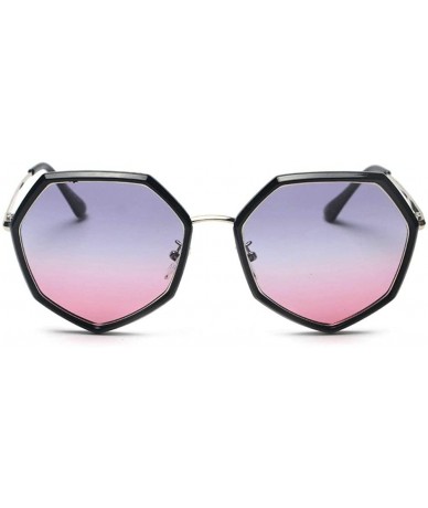 Goggle Irregular polygon polarized sunglasses Big frame Ladies Sunshade glasses Fashion Mens Goggle - Blue&pink - C918WWLEWRC...