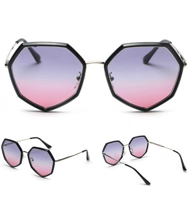 Goggle Irregular polygon polarized sunglasses Big frame Ladies Sunshade glasses Fashion Mens Goggle - Blue&pink - C918WWLEWRC...