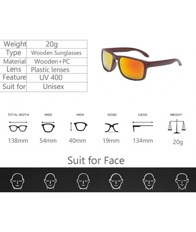 Wayfarer Classic Retro Sport Flash Mirror Wood Sunglasses UV400 - Brown/Black - C812IYUWO9J $36.97