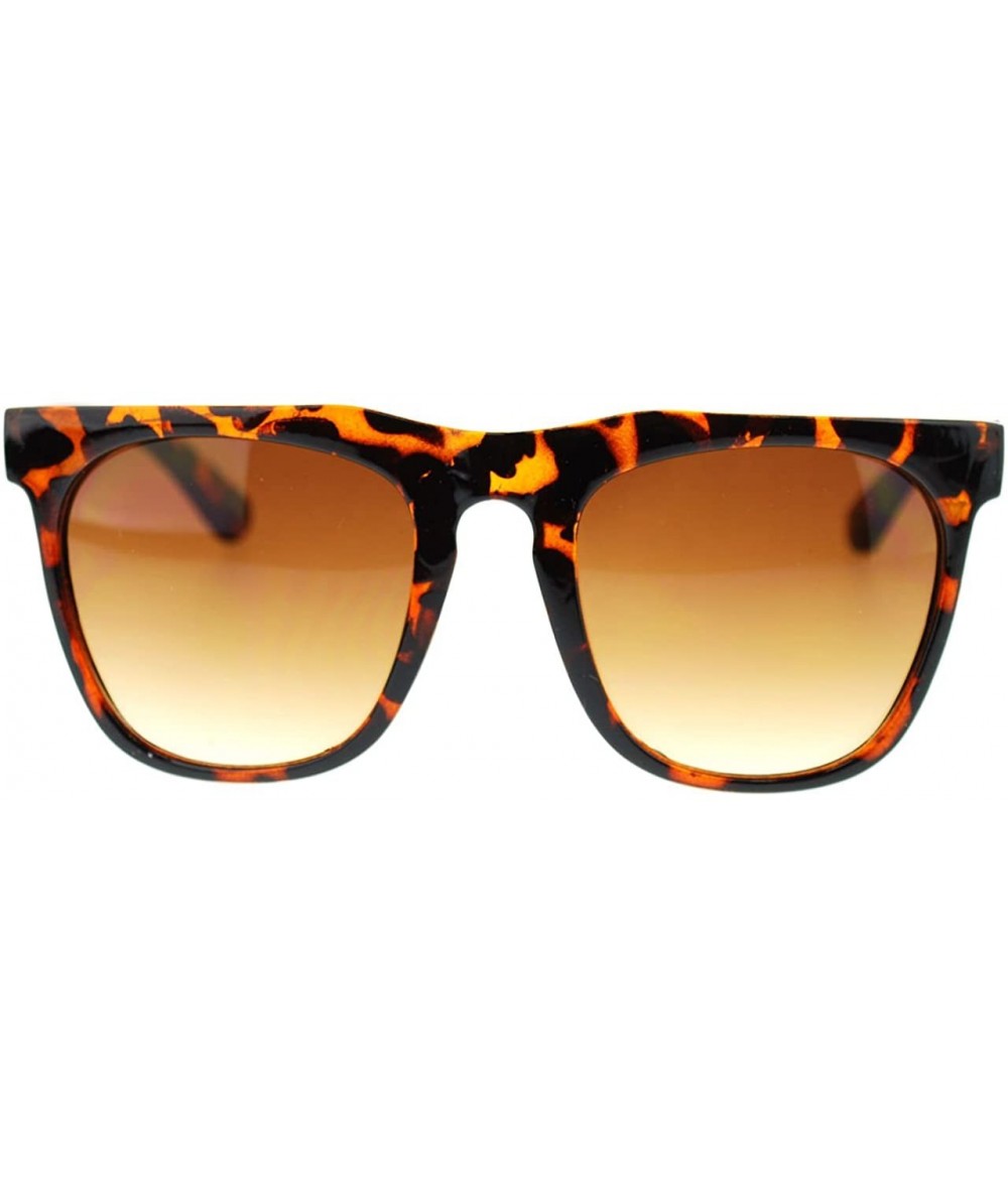 Oversized Unique Mad Eye Brow Squared Oversize Horn Rim Sunglasses - Red Tortoise - C611YW52E69 $9.18