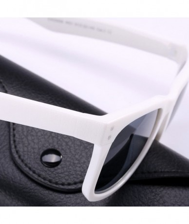 Wayfarer Square Sunglasses for Men Women TR90 Unbreakable - 100% UV Protection - White Frame/Polarized Grey Lens - CG18DCUQ3U...