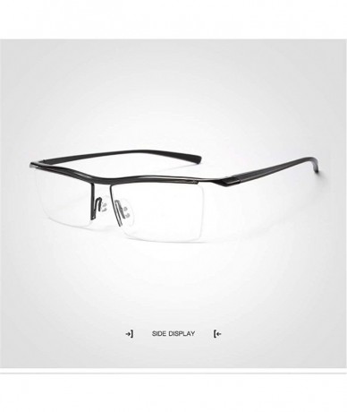 Rimless Men Women Elegant Office Flat Sunglasses with Square Frame for Daily Working Studying - Black - CD18YKC4ZD9 $8.79