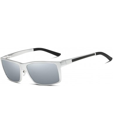 Sport Sunglasses Protection Rectangular Travelling - Silver Silver - C218YC0M2D2 $12.78