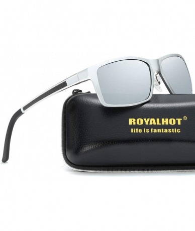 Sport Sunglasses Protection Rectangular Travelling - Silver Silver - C218YC0M2D2 $12.78