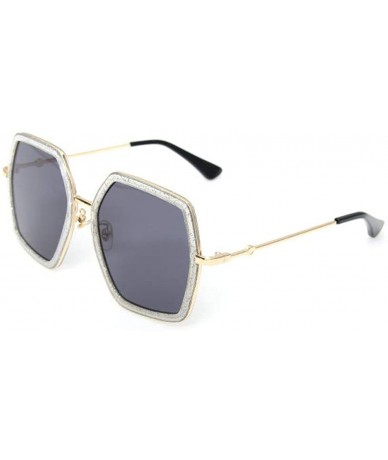 Oversized Oversized Square Sunglasses Women Vintage UV Protection irregular Brand Designer Shades - Transparent Frame Grey - ...