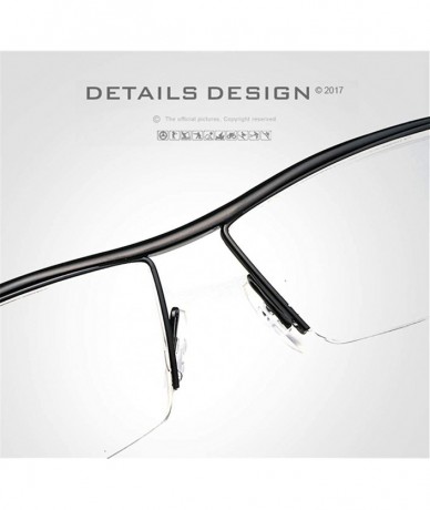 Rimless Men Women Elegant Office Flat Sunglasses with Square Frame for Daily Working Studying - Black - CD18YKC4ZD9 $8.79