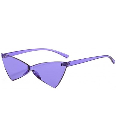 Rimless Rimless Cat Eye Sunglasses Women Fashion Small Triangle Sun Green As Picture - Purple - CE18YZW5LIK $9.43