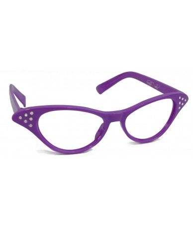 Cat Eye Womens Cat Eye Rhinestone Glasses - Purple - C0119K8CBOD $11.64