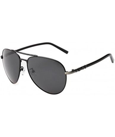 Aviator New Arrive Cylinder Bridge Aviator Lens Sunglasses For Mens - Black/Black - CA11ZIRI12V $35.99