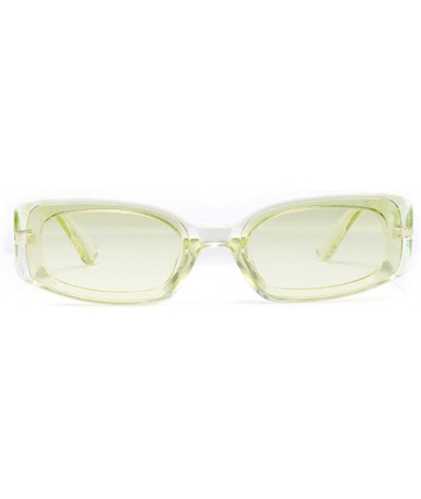 Rectangular Men's and Women's Retro Square Resin lens Candy Colors Sunglasses UV400 - Green - CH18N7Q7HI5 $19.55