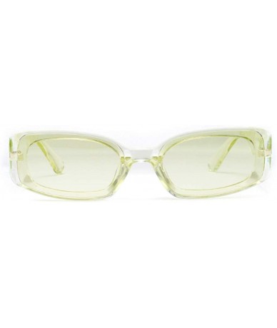 Rectangular Men's and Women's Retro Square Resin lens Candy Colors Sunglasses UV400 - Green - CH18N7Q7HI5 $8.95