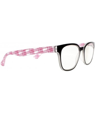 Square Stylish Readers Large Big Square Clears Lens Check Patterns Reading Glasses +1.00 ~ +4.00 - Pink - CD188N79C2C $8.75