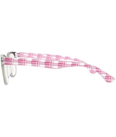 Square Stylish Readers Large Big Square Clears Lens Check Patterns Reading Glasses +1.00 ~ +4.00 - Pink - CD188N79C2C $8.75
