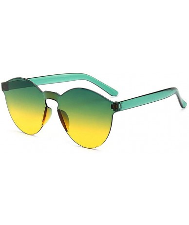 Round Unisex Fashion Candy Colors Round Outdoor Sunglasses Sunglasses - Green Yellow - CR190RC4DLA $10.93