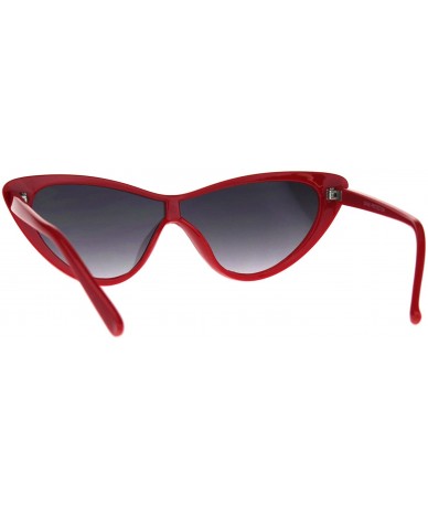Shield Womens Cateye Sunglasses Futuristic Shield Fashion Mono Lens UV 400 - Red (Smoke) - CU18C3OWTTA $13.52