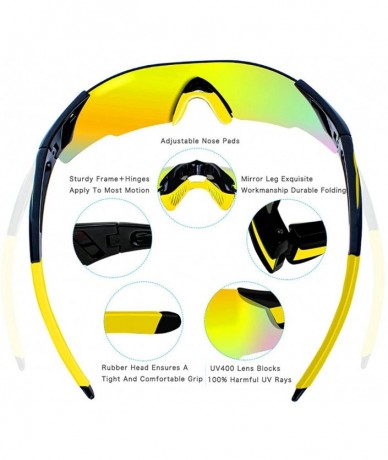 Sport Polarized Sports Sunglasses UV 400 Protection for Men Women Sunglasses - Yellow Temple/Yellow Lens - C7190TL8K2E $10.48