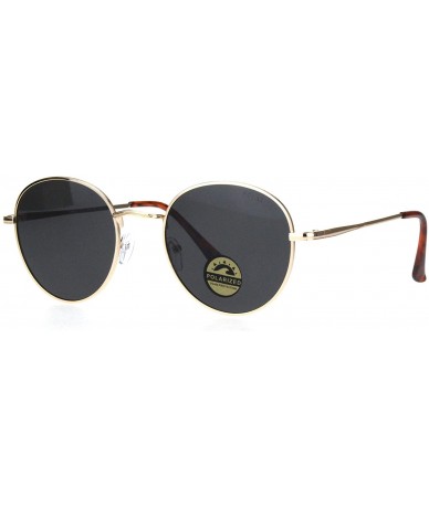 Oval Polarized Lens Mens Trendy Hipster Dad Shade Round Oval Sunglasses - Gold Black - CU18Q9CUY0X $12.70