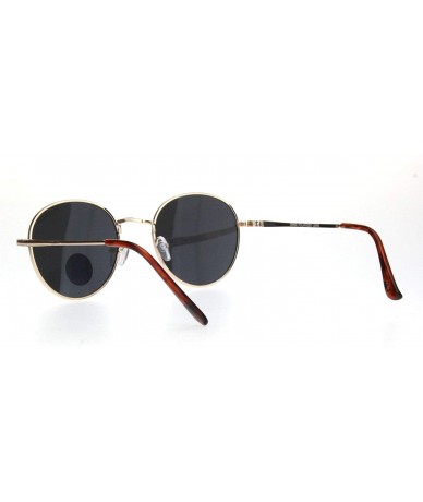 Oval Polarized Lens Mens Trendy Hipster Dad Shade Round Oval Sunglasses - Gold Black - CU18Q9CUY0X $12.70