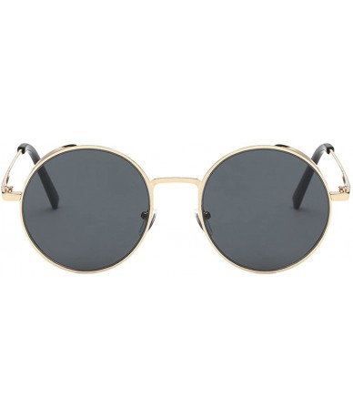 Round New Vintage Polarized Steampunk Sunglasses Fashion Round Mirrored Retro Eyewear - Style 1-gold-gray - CZ19474UCZC $9.89