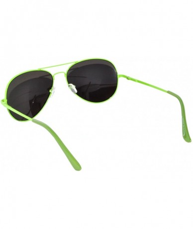 Aviator Full Mirror Lens Colored Metal Frame with Spring Hinge - Green_mirror_lens - C3121JE53BX $8.19
