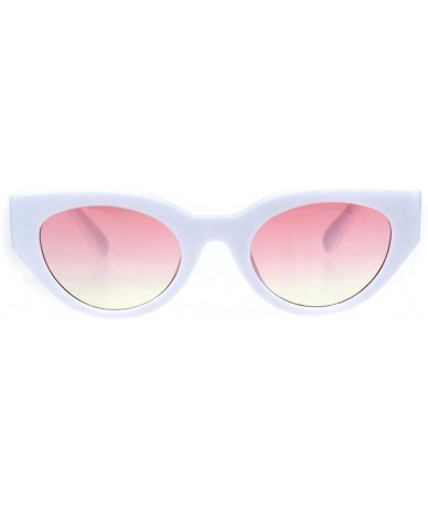Cat Eye Womens Mod Thick Plastic Fashion Cat Eye Sunglasses - White Pink Yellow - CK18HIAQDAA $18.48