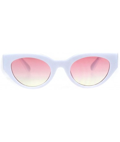 Cat Eye Womens Mod Thick Plastic Fashion Cat Eye Sunglasses - White Pink Yellow - CK18HIAQDAA $10.24