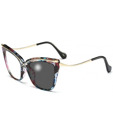 Oversized Myopia Photochromic Sunglasses Women Vintage Oversized Floral Frame Nearsighted Optical Glasses - C418AOWZEGI $39.40