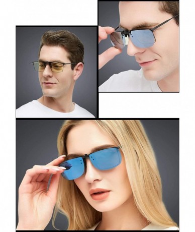 Wrap Polarized Clip on Sunglasses Anti-Glare UV 400 Protection Fishing Driving Sunglasses for Prescription Glasses - CB196N56...