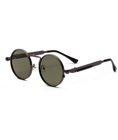 Square Vintage Steampunk Red Sunglasses Men Round Punk Metal Retro Sun Glasses Women - Green - CV199L78YSY $24.32