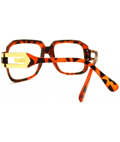 Square Oversized Square Eyeglasses Super Thick Bulky Clear Lens Fashion Wear - Matte Tort Gold - CD11DOFYNXP $11.60