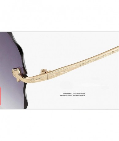Square Trendy Square Rimless Sunglasses Women Frameless Shades UV Protection - C5 - CY190O5288E $8.76