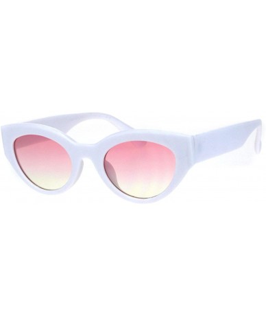 Cat Eye Womens Mod Thick Plastic Fashion Cat Eye Sunglasses - White Pink Yellow - CK18HIAQDAA $18.48