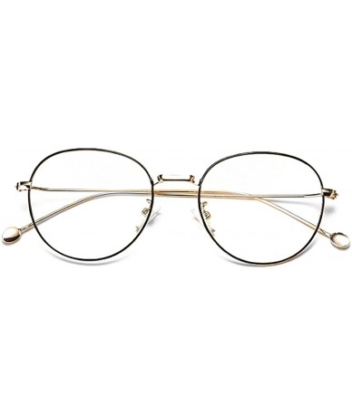 Round Man woman Nearsighted Glasses Retro Myopia Round Metal Glasses Frame - Gold Black - CK18G3KDT0X $29.92