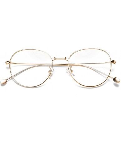 Round Man woman Nearsighted Glasses Retro Myopia Round Metal Glasses Frame - Golden - CR18G3LZKK2 $60.01