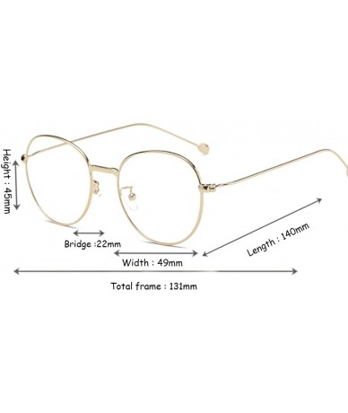 Round Man woman Nearsighted Glasses Retro Myopia Round Metal Glasses Frame - Golden - CR18G3LZKK2 $28.67