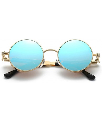 Round Sunglasses Steampunk for Women Retro Gothic Vintage Metal Round Circle Mirrored side shades Men Sunglasses - C118SLRKTW...