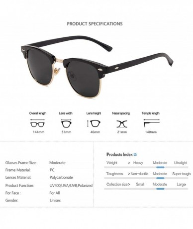 Square New Fashion Semi RimlPolarized Sunglasses Men Women Er Half Frame Sun Glasses Classic Oculos De Sol UV400 - CD199CGN9E...