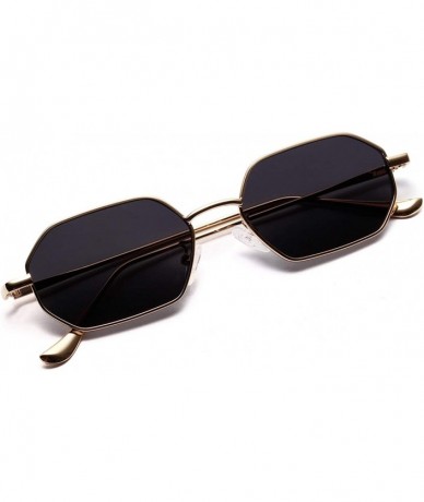 Oversized Small Rectangle Sunglasses Men 2019 Metal Frame Polygon Women Red Lens Sun Glasses Gold Unisex Uv400 - CV197Y6WTS6 ...