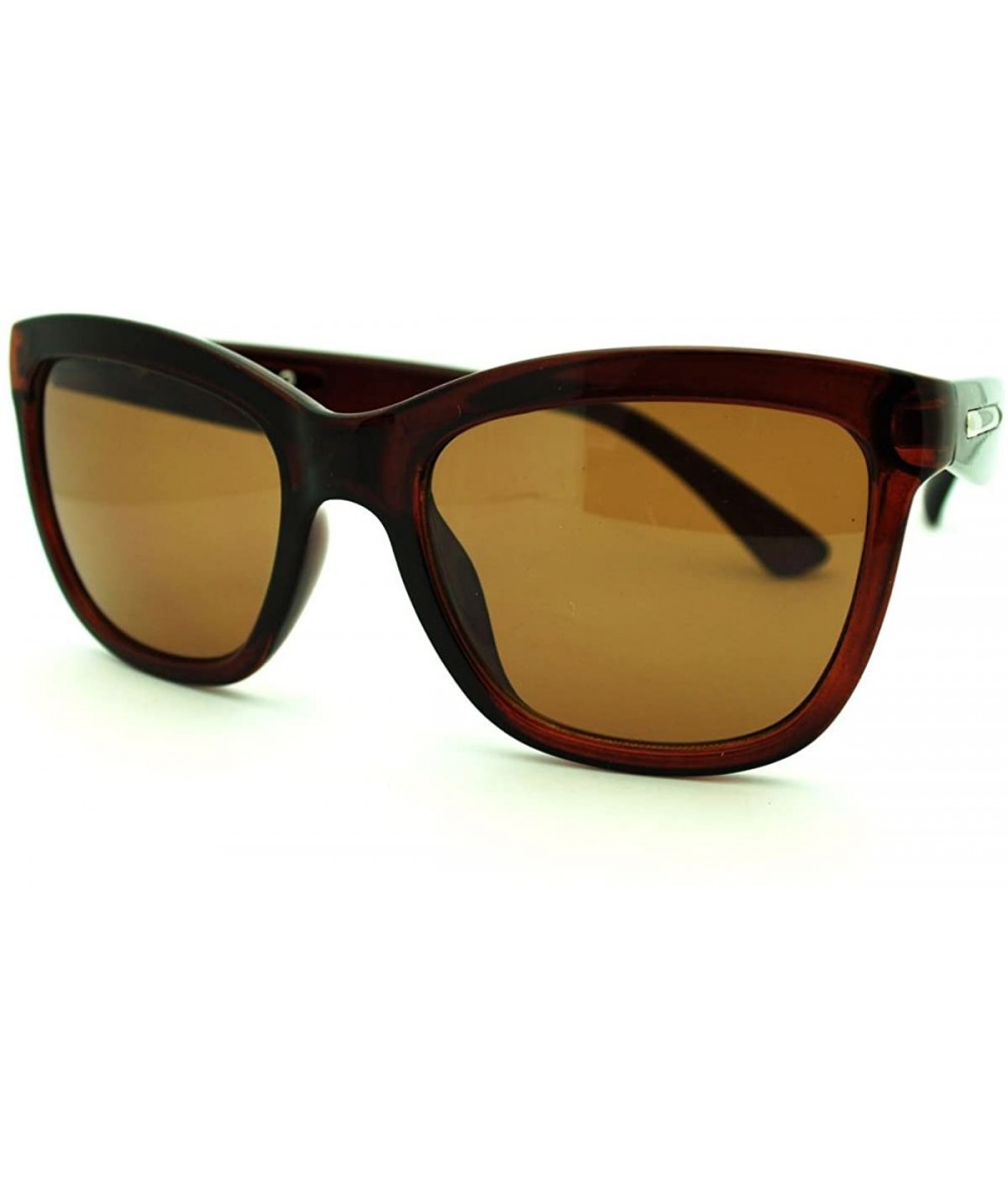 Square Square Cateye Sunglasses Womens Chic Modern Fashion Shades - Brown - CJ11E9RWHQR $12.55