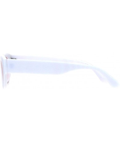 Cat Eye Womens Mod Thick Plastic Fashion Cat Eye Sunglasses - White Pink Yellow - CK18HIAQDAA $18.48