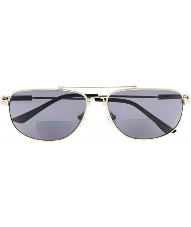 Wayfarer Memory Bifocal Sunglasses Flexible SUNSHINE READERS For Men And Women - Silver-grey-lens - CR18N6KCAT7 $10.53