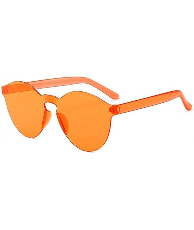 Round Unisex Fashion Candy Colors Round Outdoor Sunglasses Sunglasses - Light Orange - C6199HSQKQZ $14.56
