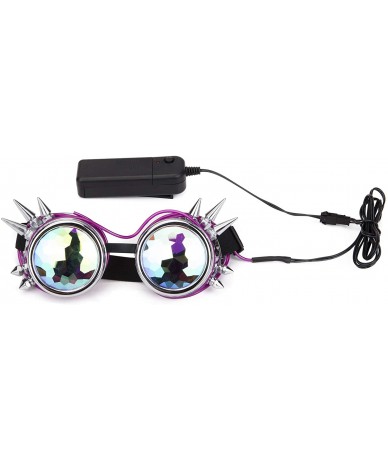 Goggle Kaleidoscope Glasses- Spiked Glowing Tube Steampunk Goggles Crystal Glass - Orange - CW18T5C9S0Z $25.16