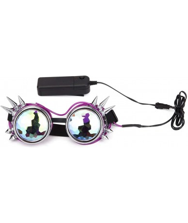 Goggle Kaleidoscope Glasses- Spiked Glowing Tube Steampunk Goggles Crystal Glass - Orange - CW18T5C9S0Z $17.00