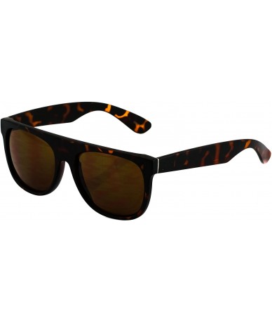 Square SUPER Dark Lens Flat Top Square Retro Fashion Sunglasses Men Women Aviator Sunglasses - Tortoise - CZ11HW5061B $19.99